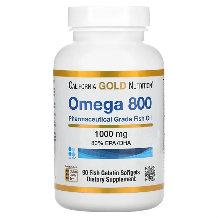 California Gold Nutrition, омега 800, рыбий жир, в форме триглицеридов, 90(30) капсул из рыбьего желатина CGN-01266 - фото 4860