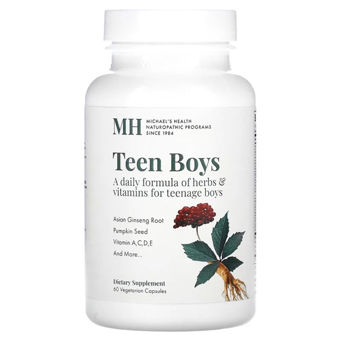 Michael's Naturopathic, Teen Boys Caps, капсулы для мальчиков-подростков, мультивитамины для ежедневного приема, 60 вегетарианских капсул MHN-04110 - фото 5880