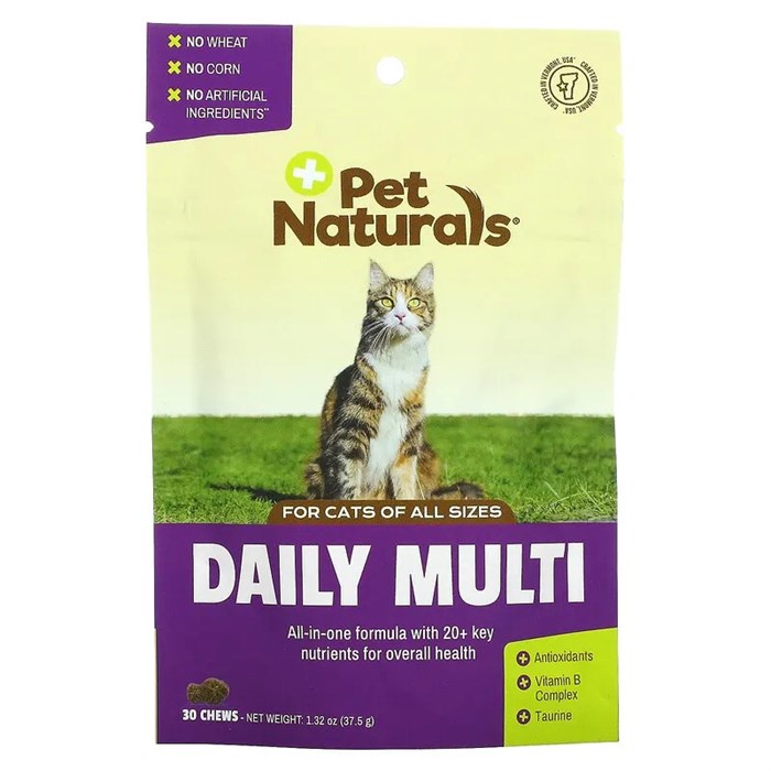 Pet Naturals, Ежедневный мультивитамин, для кошек, 30 жевательных таблеток, 1.32 унции (37.5 г) PEN-00407 - фото 6348