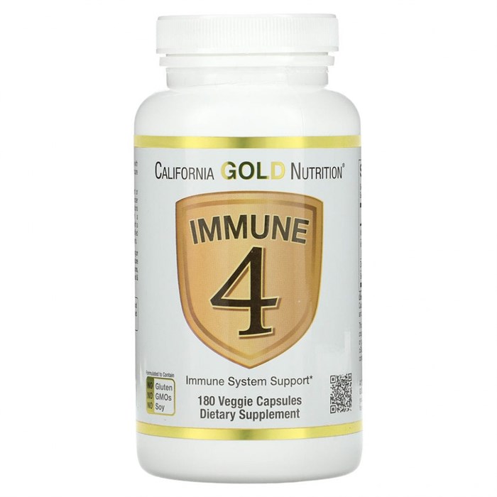 California Gold Nutrition, Immune 4, средство для укрепления иммунитета, вегетарианские капсулы CGN-01842 - фото 6974